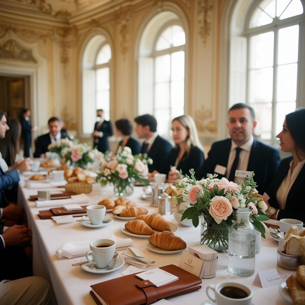 Colazione di community tra professionisti del wedding italiano in un palazzo storico